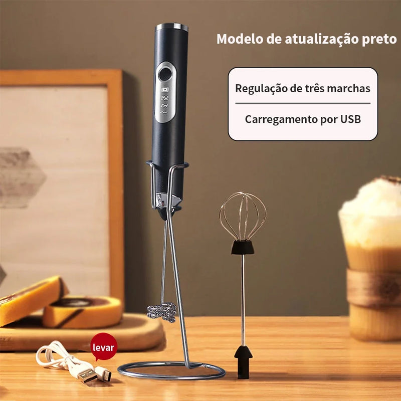 Batedor Misturador Mixer Elétrico para Bebidas